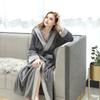 Couples Winter Lengthened Bathrobe Splicing Home Clothes Long Sleeved Robe Coat