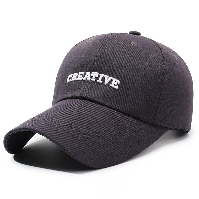 Spring And Summer Extended Brim Letter Embroidered Baseball Cap For Men And Women With The Same Versatile Sunshade Fishing Cap Adjustable серый