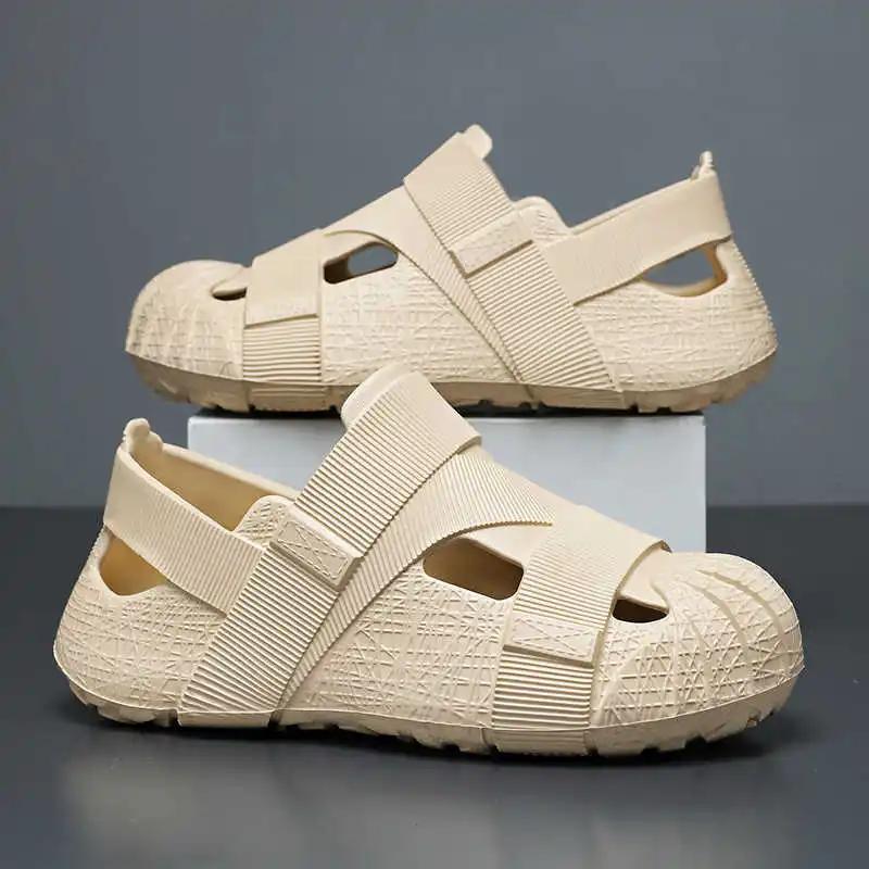 Fashion Anti-slip Drawstring Men's Beach Slipper Men's Barefoot Shoes Luxury Man Sandals Sneakers Sport College Sapateneis Link Vip