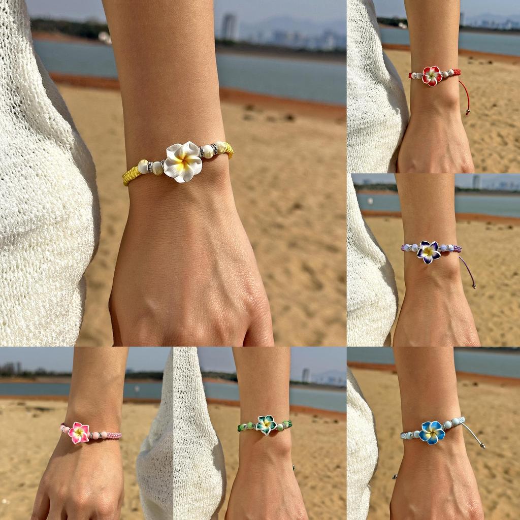 Elegant Soft Clay Floral Hand Chain For Women With Handcrafted Design And Trendy Look