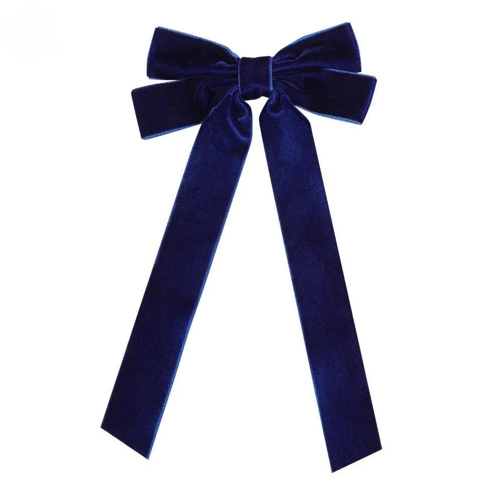 2Styles Velvet Bowknot Hair Clips for Women Elegant Sweat Double Bows Long Tassel Barrettes Hairpin Styling Korean Accessories