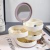 360 Degree Rotating Jewelry Holder Display Tray Jewelry Storage Box Multilayer Rotating Plastic Stand Earring Ring Box Cosmetics