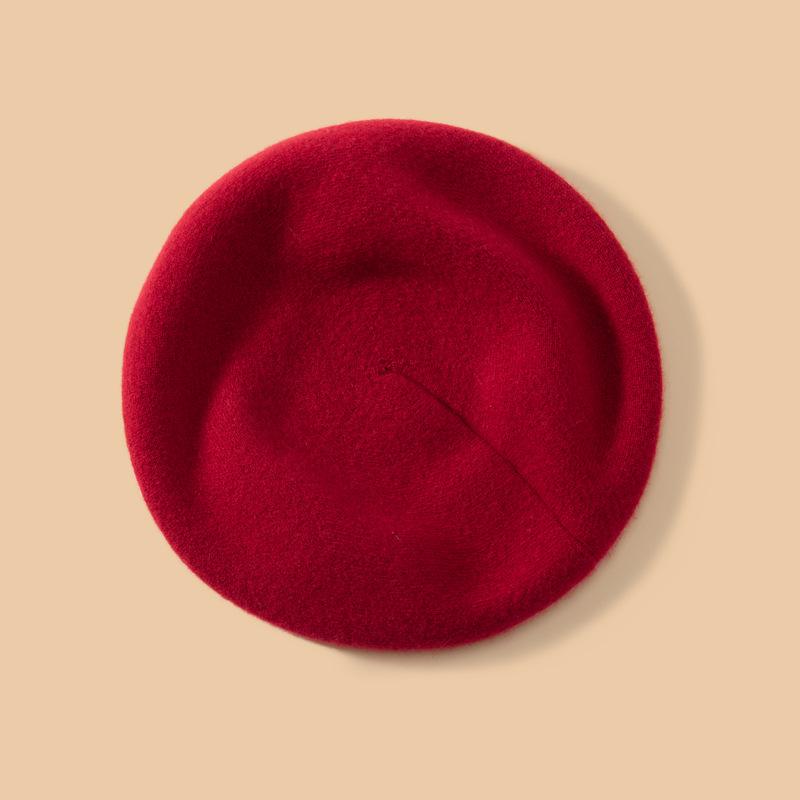 100% Pure Cashmere Women's Knitted Beret - Autumn/Winter Korean Style Streetwear