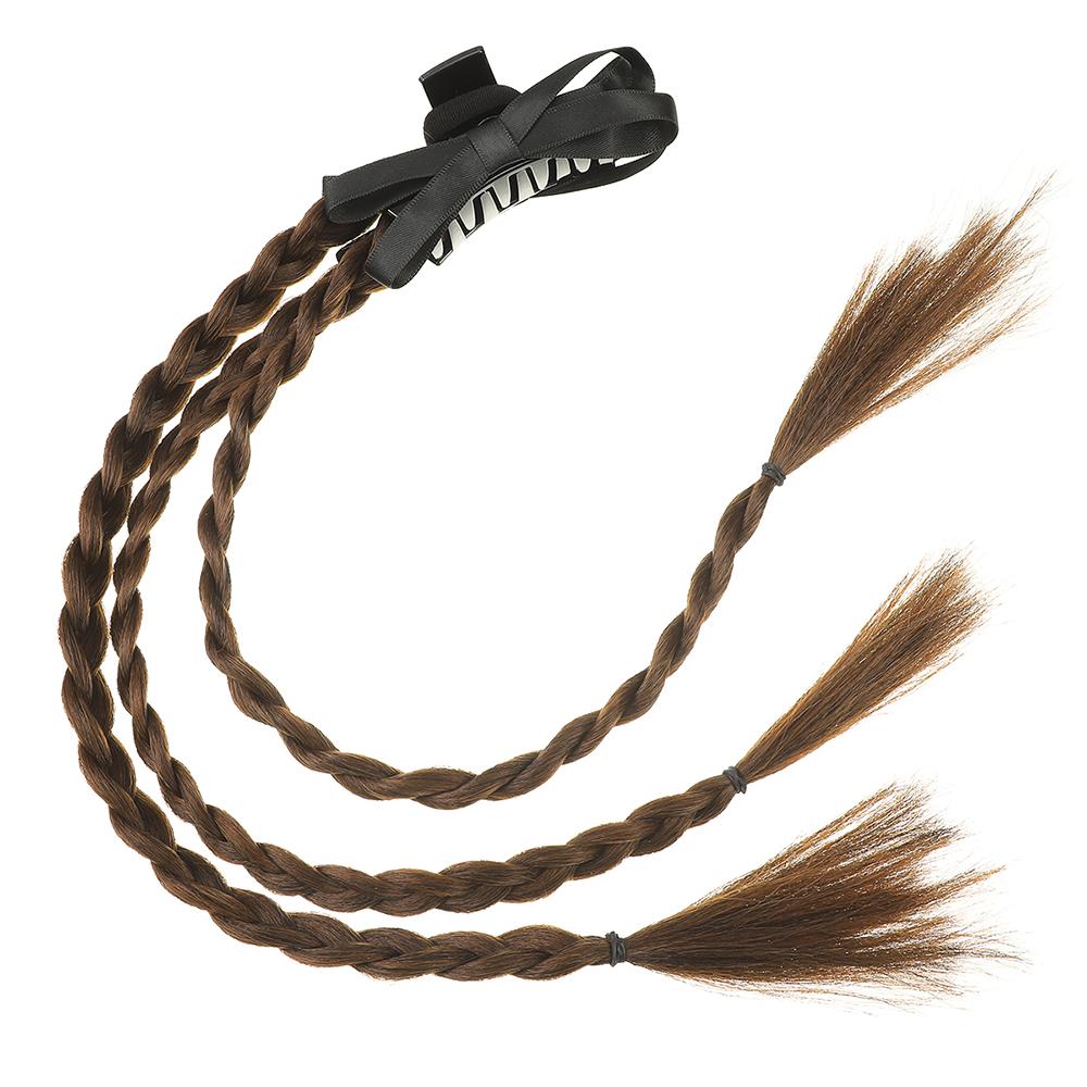 Long Wigs braids hair clips bows Fashion Cute Role playing dress up cosplay Hair Accessories  For Women Girl