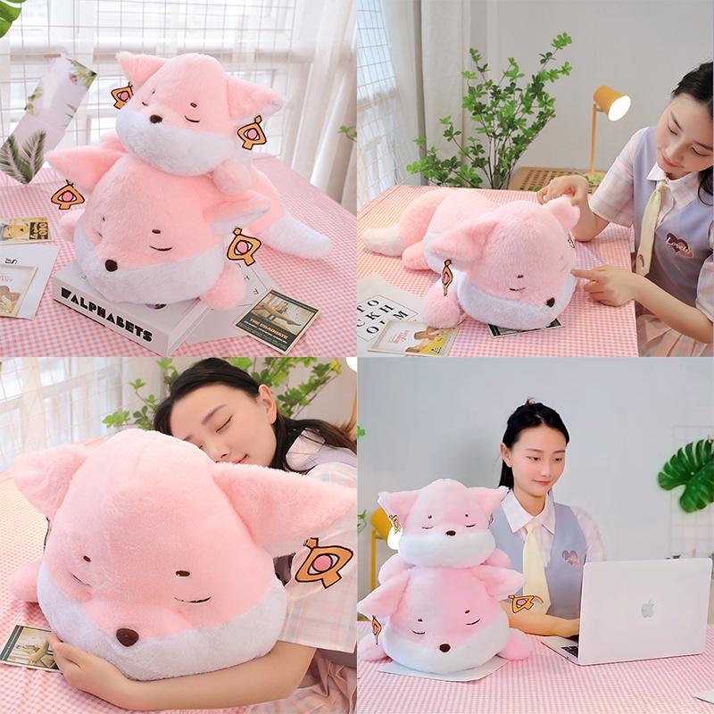 Genshin Lnazuma Impact Yae Miko Fox Pink Plush Toy Stuffed Doll Pillow Gift Xmas