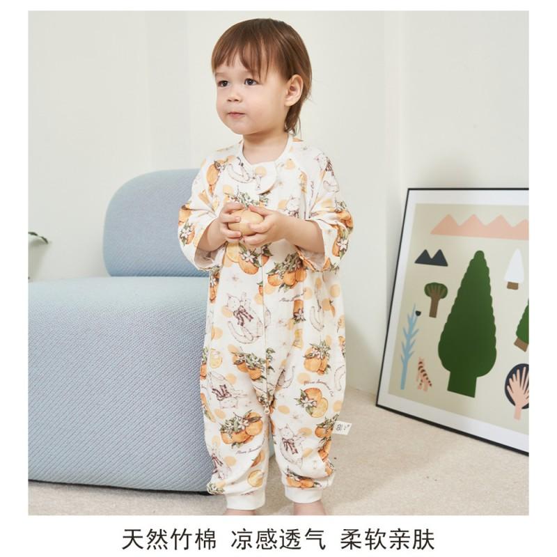 Bamboo Cotton Toddler Sleeping Bag Air Conditioned Room Split Leg Design Anti-Bacterial A-Class Safety