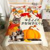 Happy Thanksgiving Duvet Cover Fall Maple Leaf Bedding Set Microfiber Gnome Gold Pumpkin Farm Harvest Comforter Cover King Size