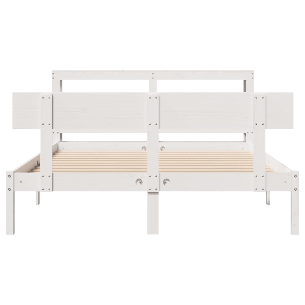 Solid Wood Bed without Mattress White 120 x 200 cm Pine Wood