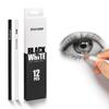 12pcs Black White Color Oil Based Pencil Drawing Sketching Artist Pencils Art Learning School Stationery Supplies