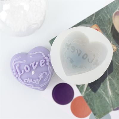 Valentine's Day Heart Shaped Rose Silicone Candle Mold DIY Heart Shaped Bow Flower Design Candle Plaster Soap Home Decorationt