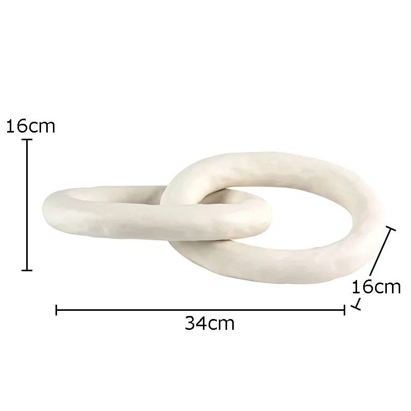 

Double Ring Knot Artwork Statue Twisted Circular Collar Crafts Ornaments Desk Decoration Twist Rope Lines Room Aesthetics Decor белый