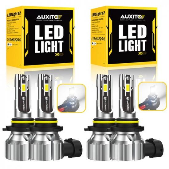 AUXITO 9005+9006 Combo LED Kit Headlight 5000LM Light Bulbs High Low Beam 6500K