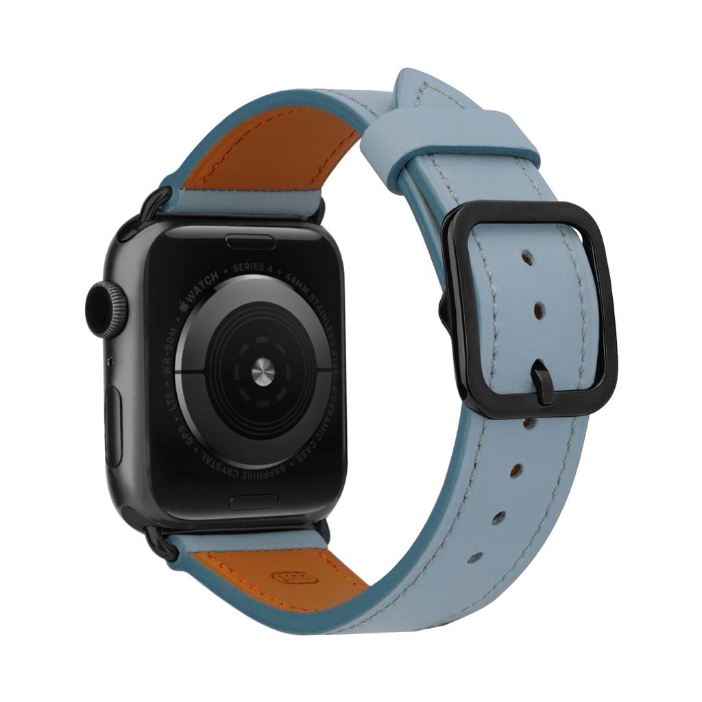 Simple First Layer Calfskin Ultra Leather Watch Strap 49mm Replacement for Apple Watch Ultra All Series Premium Wristband Accessory