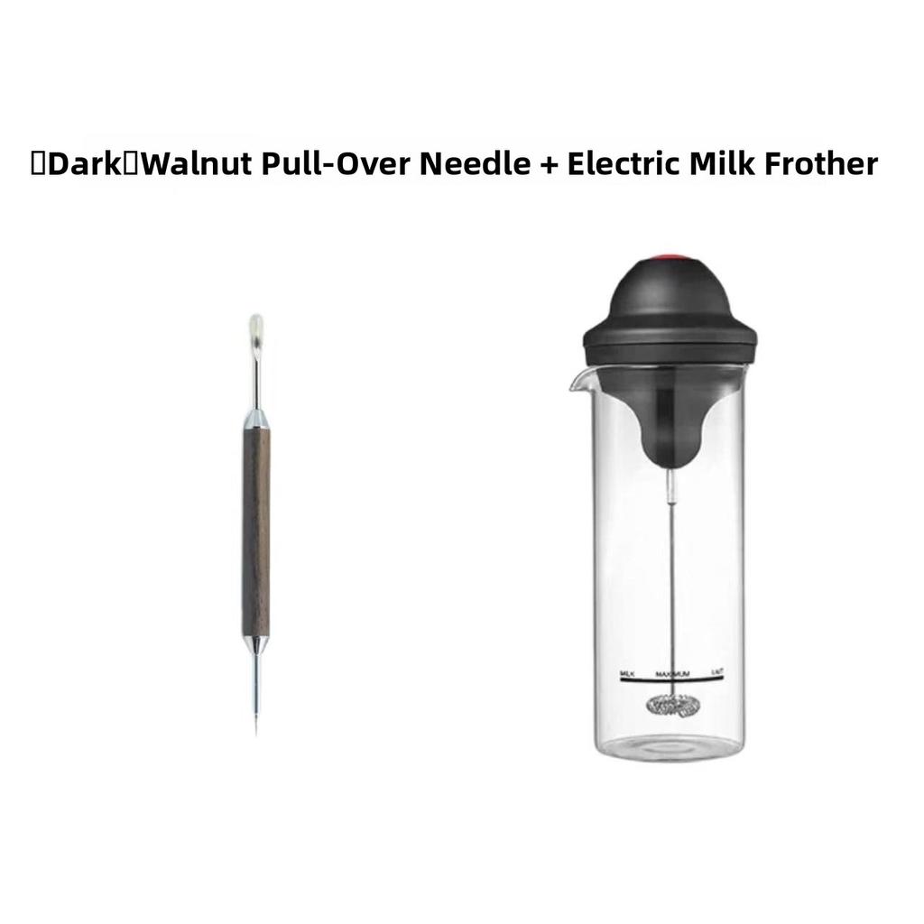 Professional Coffee Latte Art Needle with Pear Wood Handle 304 Stainless Steel Food Grade Hook Flower Coffee Making Tool