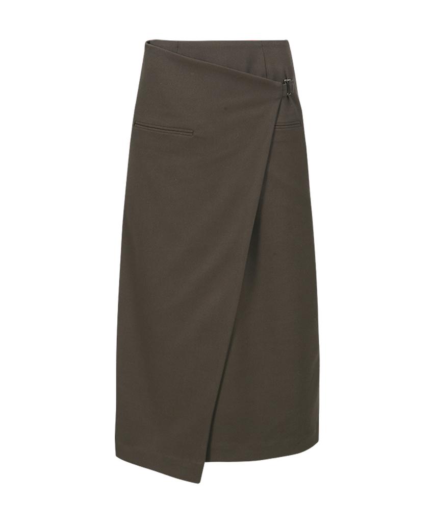 Seutimillon Dual-Way Buckle Point Long Skirt_Brown