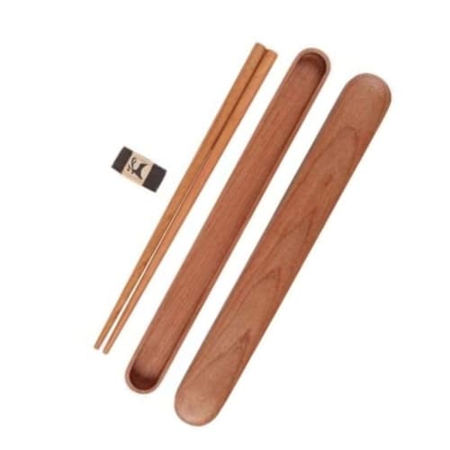 Itisyou Bento Chopsticks, Cherry Wood Chopstick Set, Natural Wood