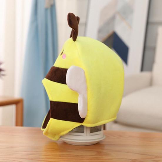 Pălărie de Spectacol Galbenă Tip Scurt cu Expresie Drăguță Pălărie Amuzantă 3D de Albină Articole de Acoperit Cap de Pluș Animal Accesorii de Costum