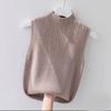 Summer Korean Solid Color Half Turtleneck Sleeveless Casual Knitted Vest For Women
