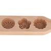 Wooden 4 Flower Pattern DIY Handmade Press Food Pastry Biscuit Cookie Pumpkin Pie Baking Tool for Home Bakery Dessert Shop(Pattern Two)