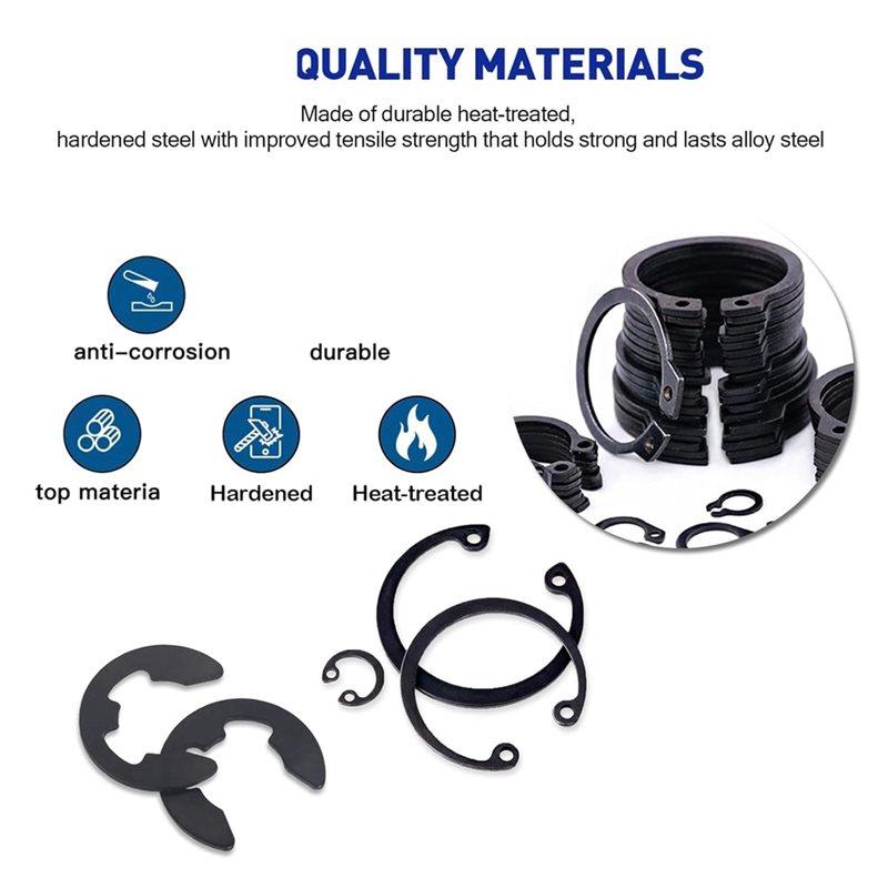 A96I-Premium 890Pcs Circlip Snap Ring Assortment Kit 1Set-3 Types 18 Sizes Includes Storage Case