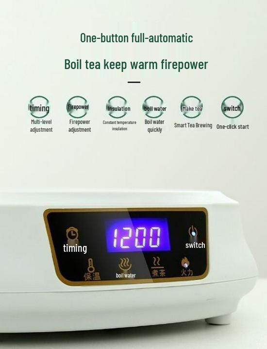 Smart Electric Ceramic Tea Brewer - Compact Kettle for Brewing, Steaming, and Boiling Tea