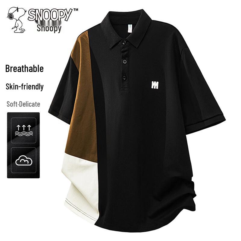 Snoopy Men's Colorblock Short Sleeve Polo Shirt
