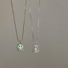 Fritillary Square Smiley Face Pendant Necklace Female Niche Unique Personality Fashion Sweet Temperament Versatile Neck Chain Collarbone Chain