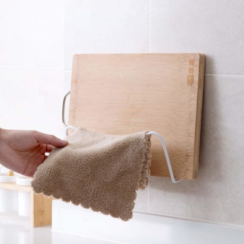 Shinepine Wall-Mounted Cutting Board Stand, Pot Lid Holder, Kitchen Storage with Strong Adhesive, No Drilling Required, 3-Piece Set, White