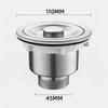 Stainless Steel Kitchen Sink Washing Basin Filter Drainer Accessories Deodorizing Mop Pool Drain Extension Set