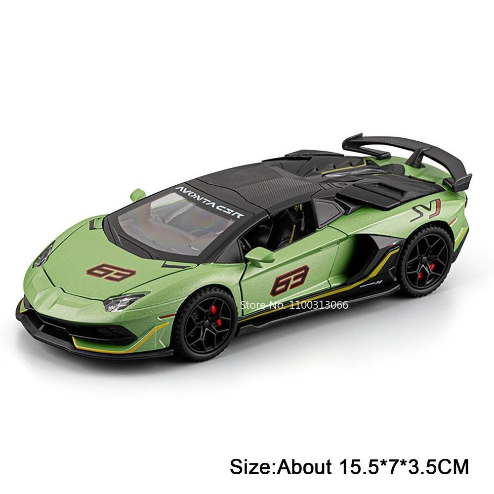 1:32 Lambor Countach LBWK SVJ63 Cars Toys Models Doors Opened Miniature Vehicles with Light Sound Sports Car Toddler Kids Gifts