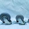 4-inch Medium-Duty Gray TPR Rubber Wheel with Double Bearing Plate Brake