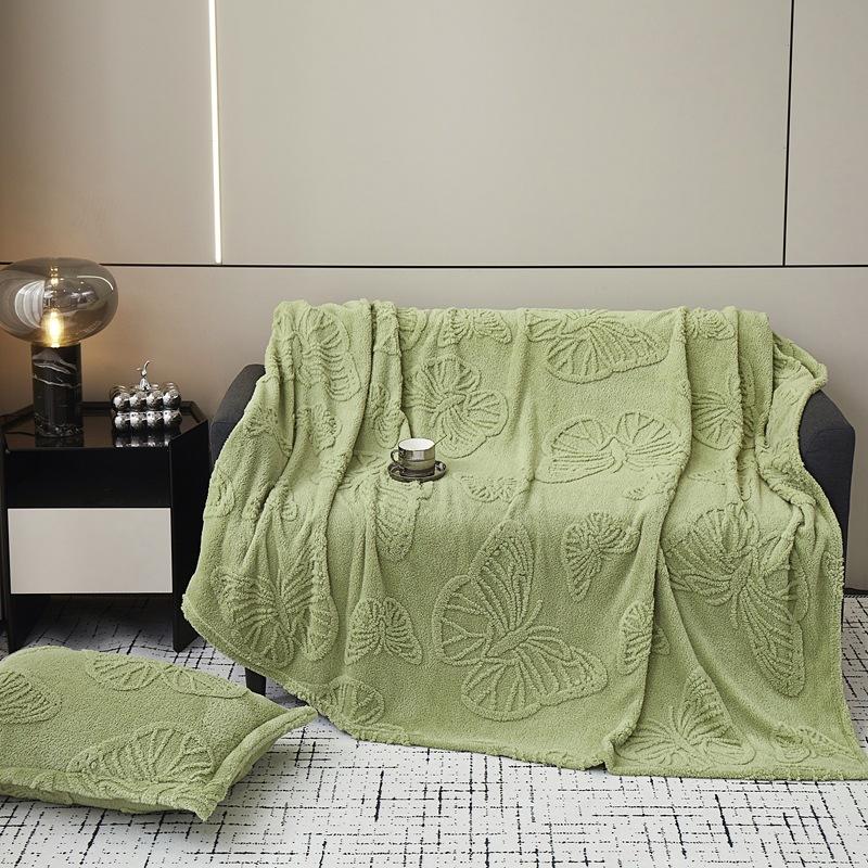 Butterfly Jacquard Four Seasons Flannel Blanket with Exquisite 3D Butterfly Comfortable and Warm Suitable for Bed Sofa Camping Blankets