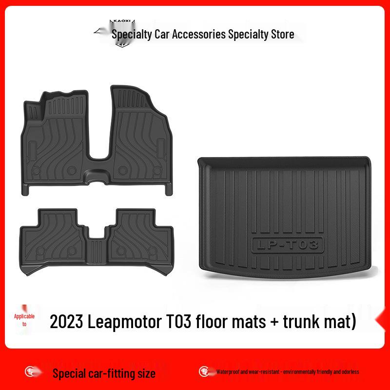 23-24 LP-T03 Leapmotor T03 Eco-Friendly Odorless TPE Waterproof Car Floor & Trunk Mats