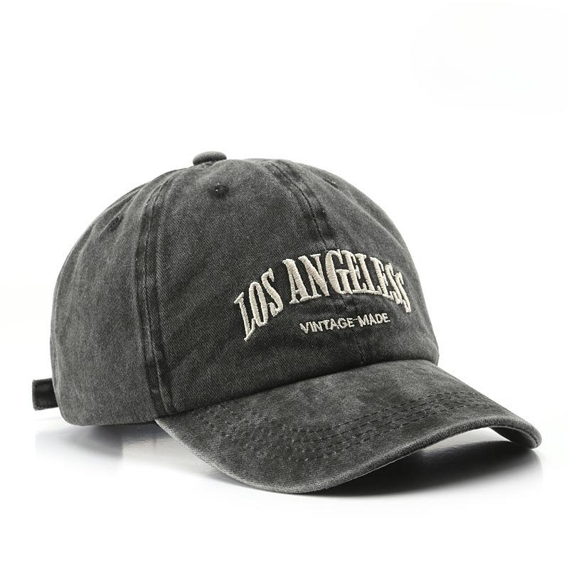 Baseballcap Female Spring And Autumn Korean Version Shows Face Small Ins Tide Denim Washed Letter Cap Male Comfortable Versatile