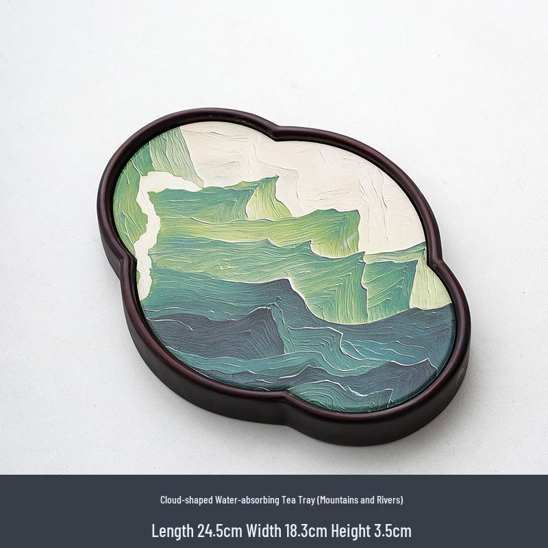 Water Absorbent Tea Tray - Small Chinese Gongfu Tea Set Accessory and Coaster for Tea Ceremony.