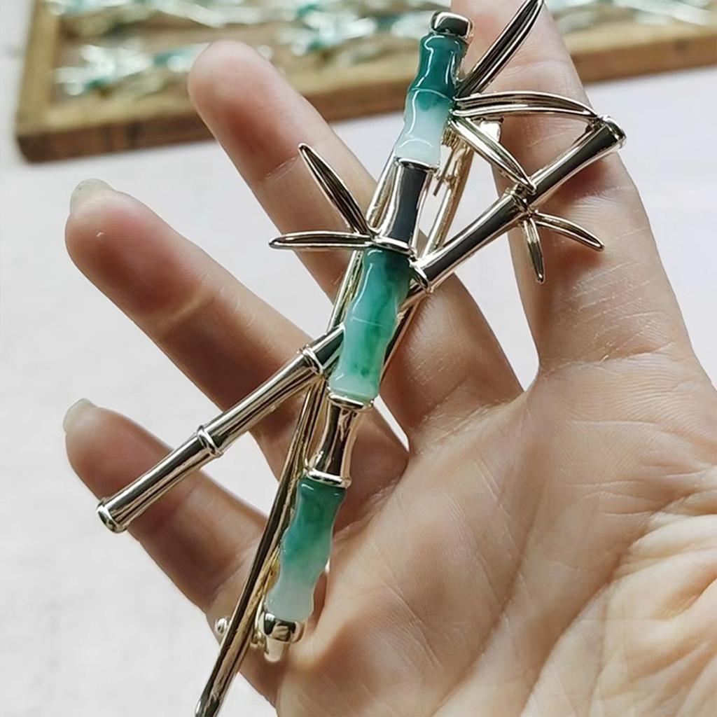 Chinese Bamboo Joint Hair Clip Vintage Plant Element Metal Twist-Clamp For Women Girls Trendy Daily Life Hair Accessories