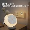 New Car USB Atmosphere Light Universal  wire-free LED car breathing light, mini decorative flower-shaped colorful night light