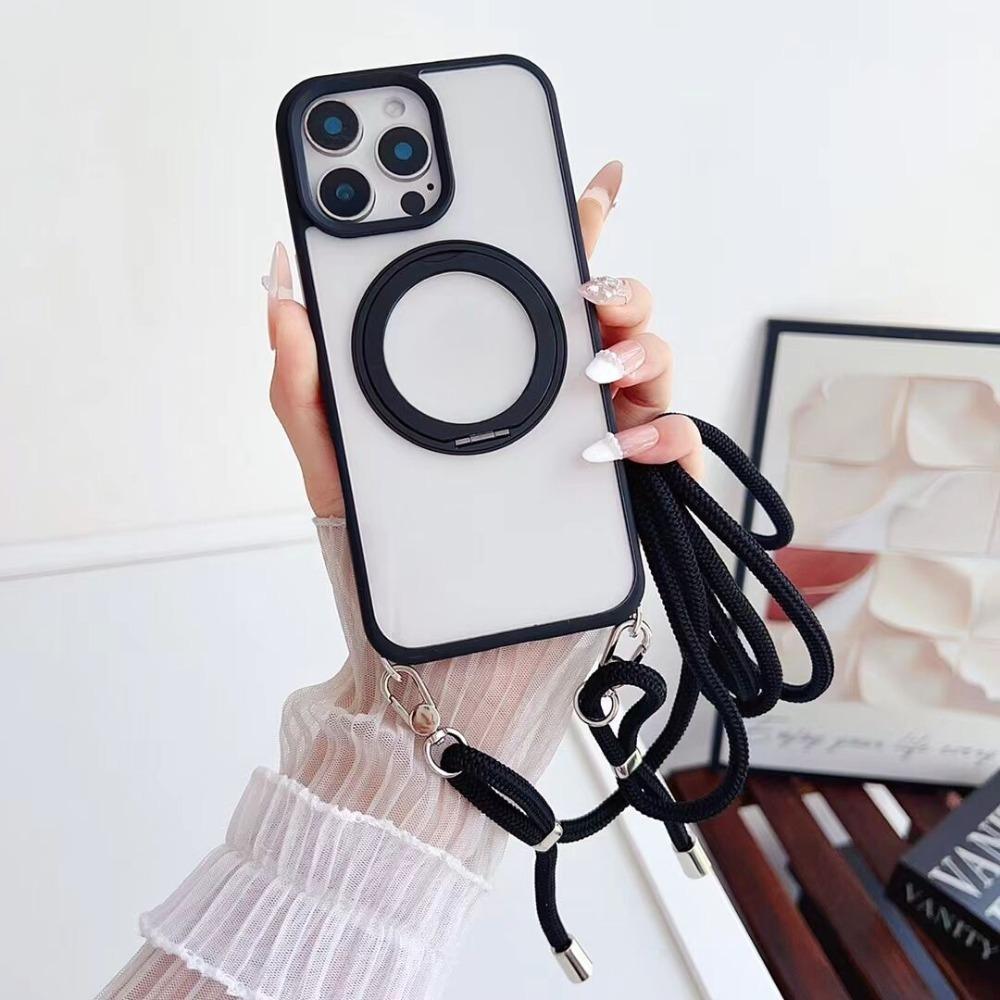 

Чехол-ремешок через плечо с магнитным ремешком для iPhone 16 Pro Max Plus 15 14 13 для Magsafe Invisible Bracket Cover For iPhone 13