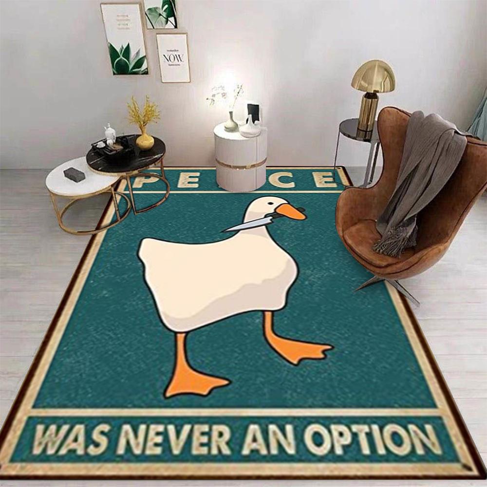 

Vintage White Goose Print Carpet White Goose Card Card Living Room Carpet E-Sports Room Anti Slip Mat Home Decoration 50x80cm