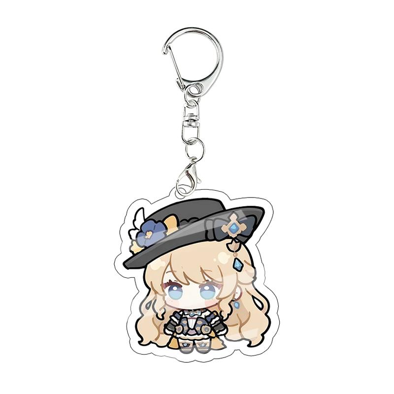 Genshin Impact Kinich Furina Layla Acrylic Keychain Decoration Accessories Pendant Keychain Characters Figure Bag Birthday Gift