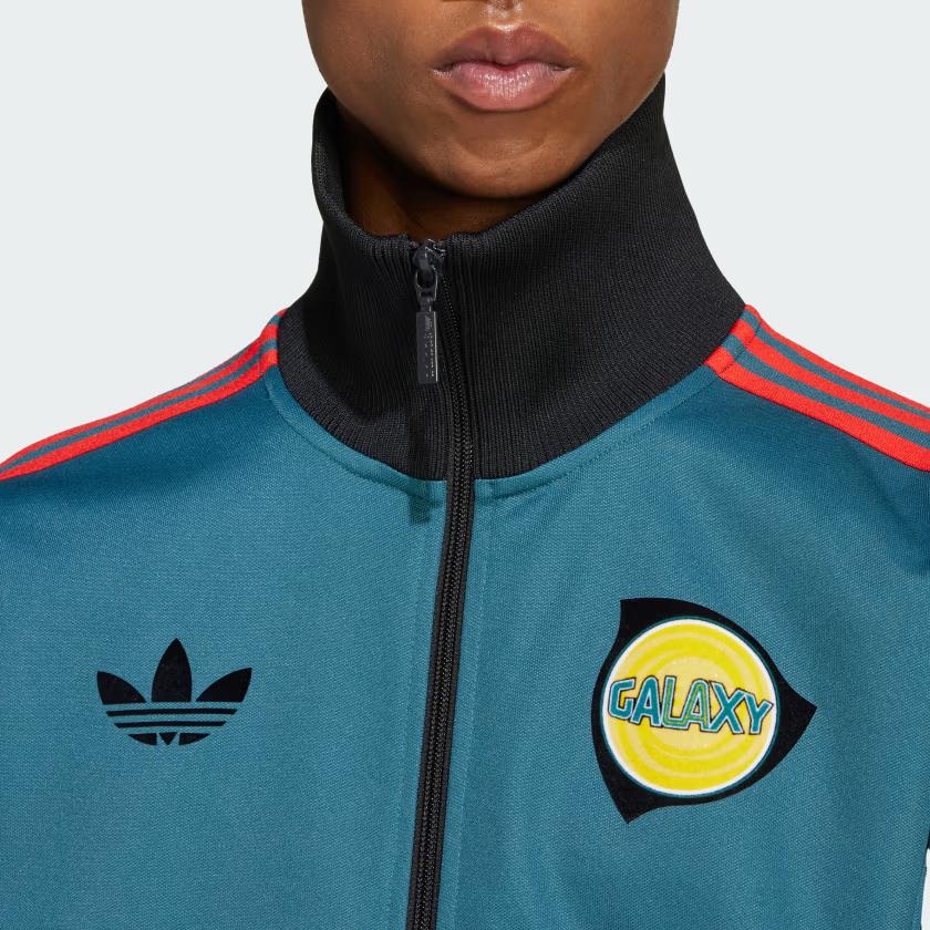 Adidas Originals SS24 LA Galaxy Series Stand Collar Casual Long Sleeve Jacket Men Jacket Green JE9500