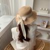 Rough Edge Flat Top Lafite Hat Female Bow Small Fresh Sun Protection Seaside Vacation Beach Sun Hat