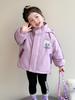 Girls' Fleece-Lined Windproof Jacket Set with Bag for Toddlers/Little Kids, Thick Autumn/Winter Coat with Cotton Lining