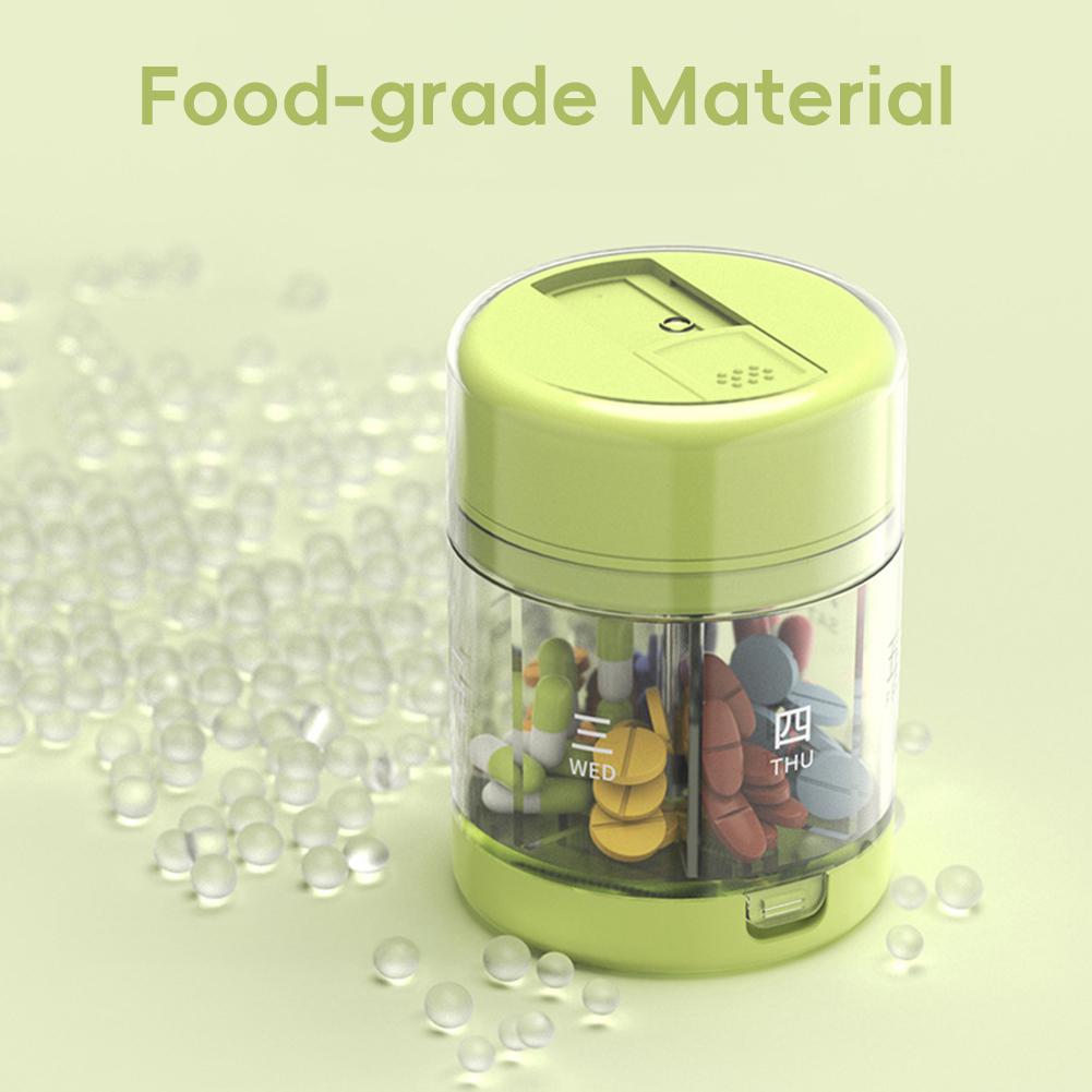 7-Day 2In1 Pill Cases Portable with Pill Cutter Travel Vitamin Box Pill Organizer Container Organizer Storage Fish Oils Hygienic Medication Organizer