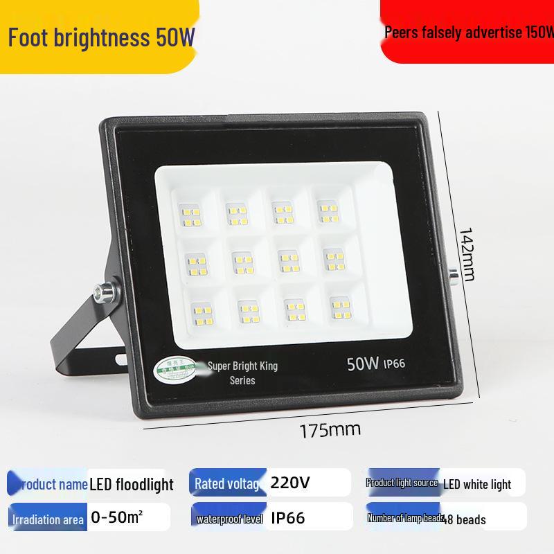 Ultra-Bright High-Power LED Floodlight for Outdoor Stadium and Construction Site Lighting