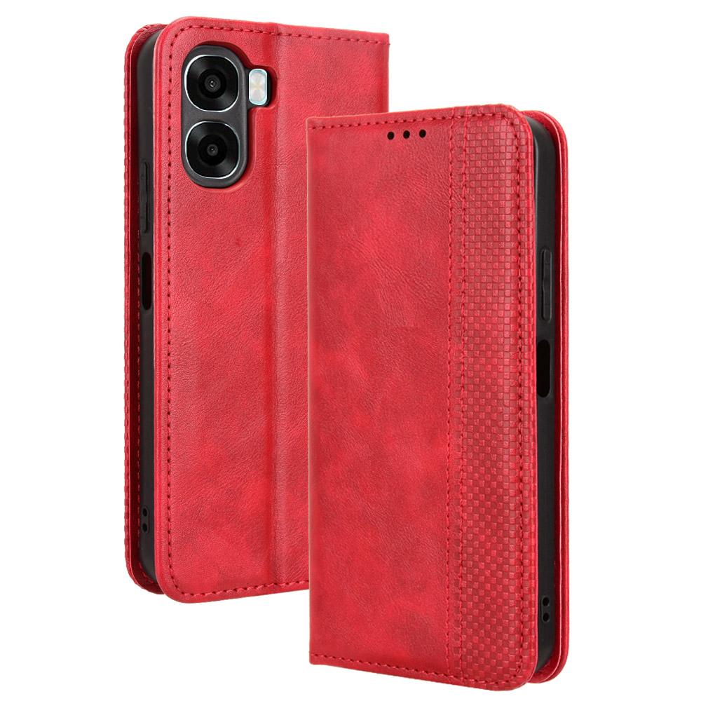 Flip-Hüllen für OPPO A6X Lederhülle [Flip Vintage Leder] Stoßfest Langlebig Retro Handyhülle