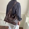 Soft Leather Rivet Tote Bag - Elegant Single-shoulder Crossbody Bag