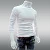 Men's High Neck Solid Color Long Sleeve T-shirt, Spring Autumn Base Layer, Korean Style Pullover Sweater