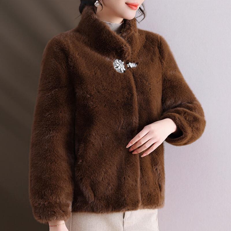 Elderly Women's Loose Winter Down Cardigan Jacket