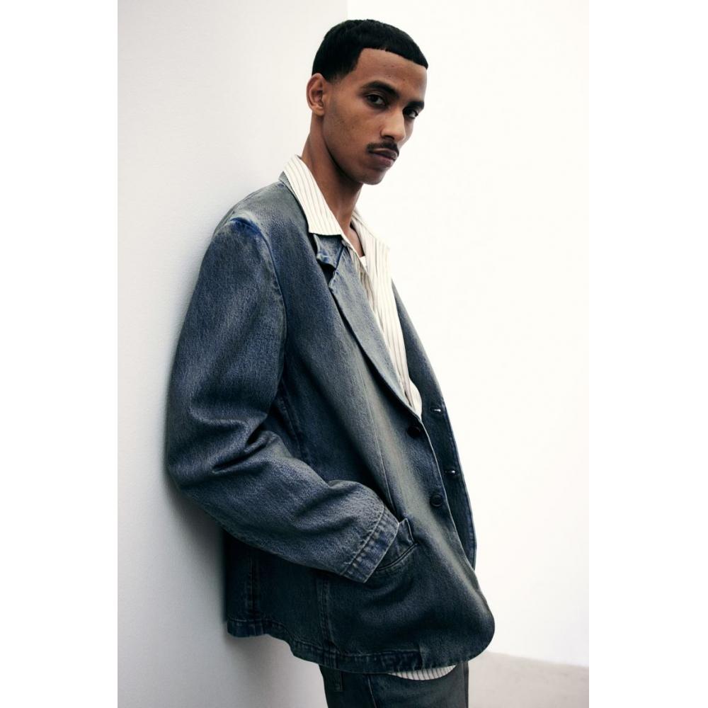 H M Loose Fit deniM Jacket deniM Blue